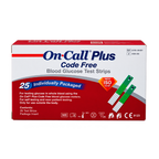 On Call Plus Code Free Test Strips 25 (Blister Pack)
