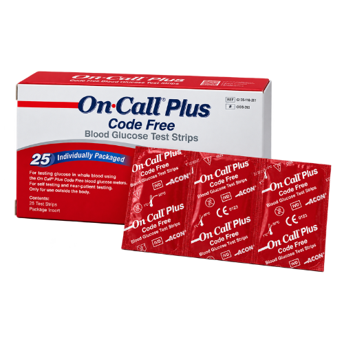 On Call Plus Code Free Test Strips 25 (Blister Pack)